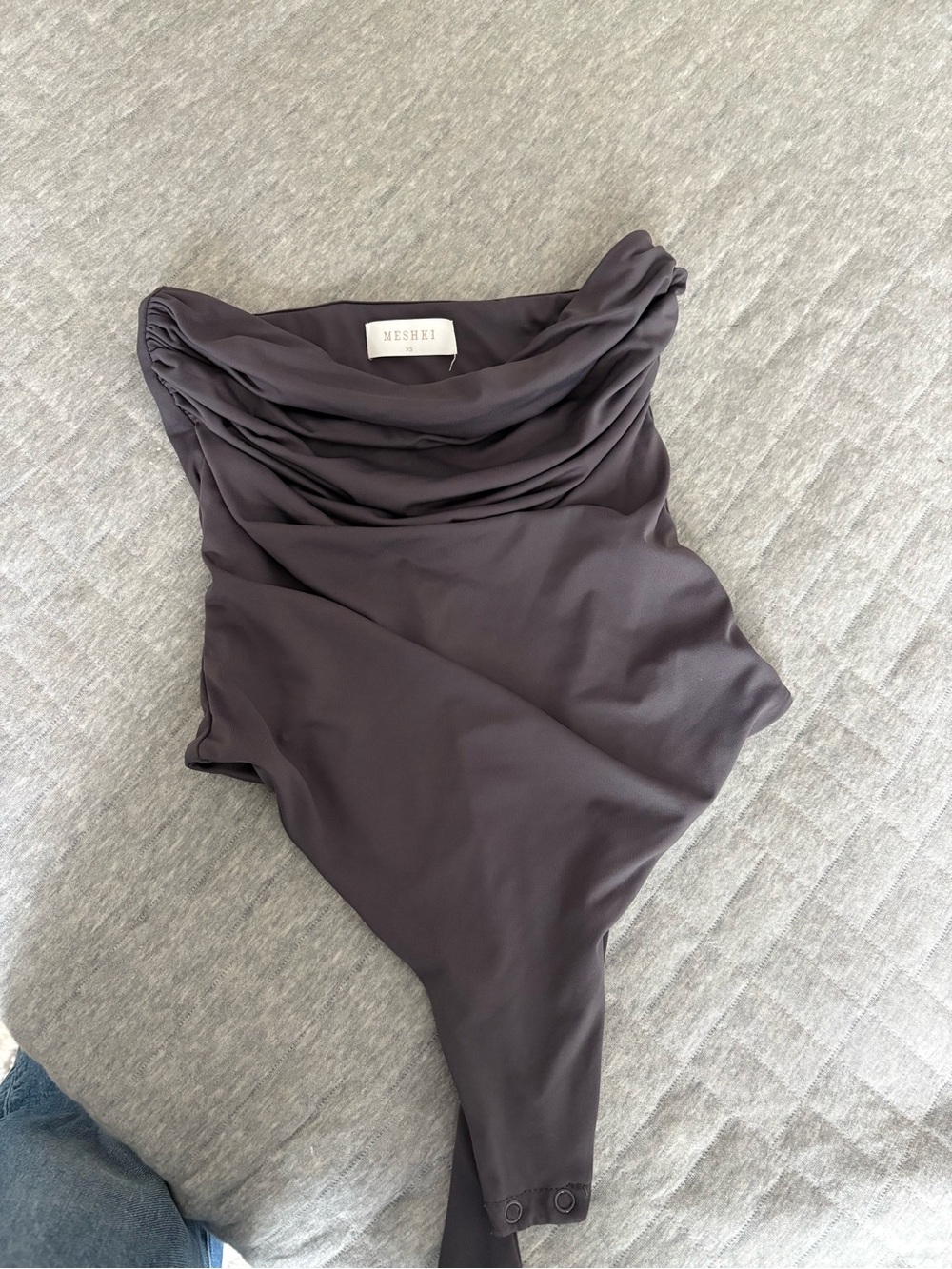Meshki Charcoal Strapless Bodysuit